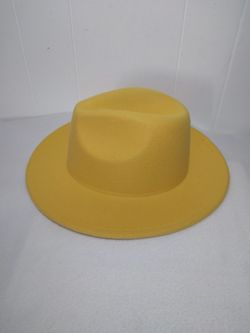 Fedora Yellow Felt Hat Men's L/XL New