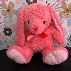 Medium fuzzy pink bunny