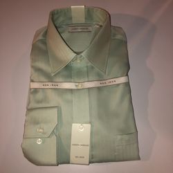 NWT Joseph Abboud Size 34-35 16.5” Green Button Down Shirt 