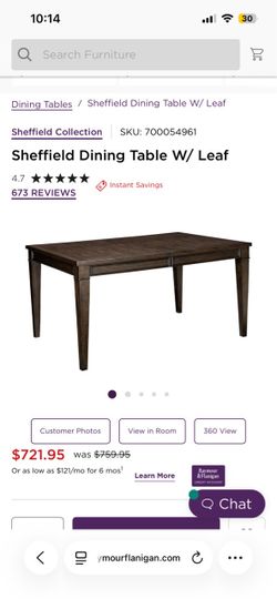 Sheffield Collection Dining Table with Leaf