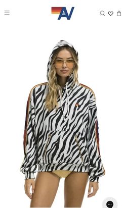 Aviator Nation Black Tiger Velvet Stripes Large