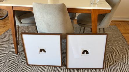 West Elm Wood Gallery Frames – Walnut, Set of 2 (18” x 18”) - brand new