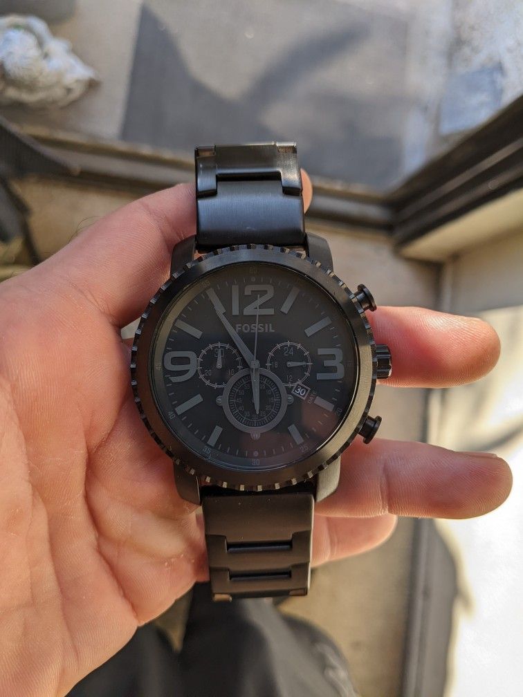 Mens Fossil Black Chronograph Watch