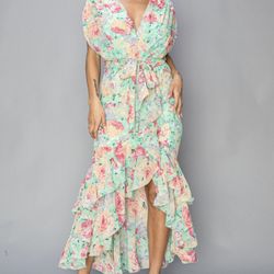 Flora Chiffon Midi Dress