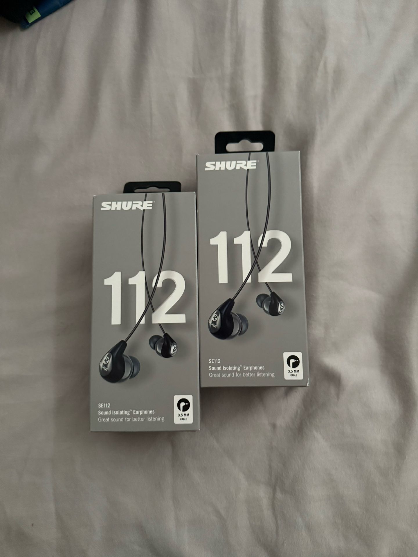 Shure SE112 Headphones (2 Available) New Sealed!