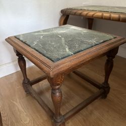 REAL WOOD&MARBLE  CARVED SMALL TABLE