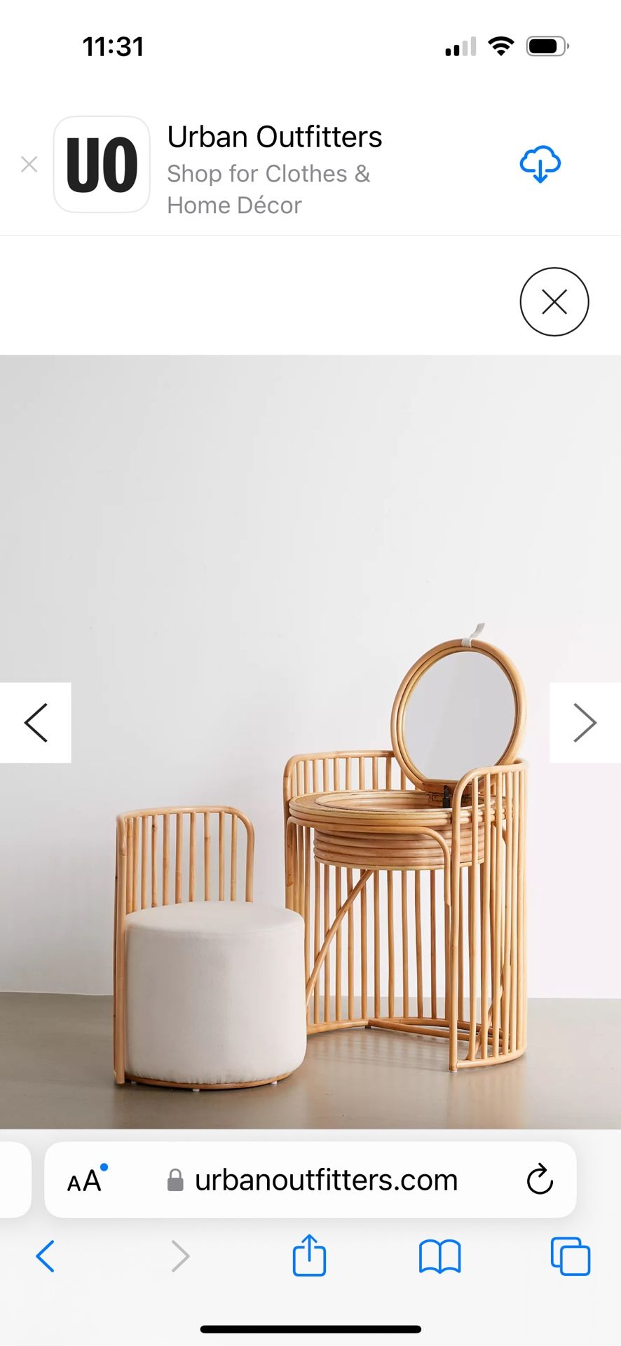 Urban Outfitters Elise Vanity & Stool Set