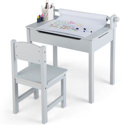 New in Box Costway Toddler Craft Table & Chair Set KidsArt Crafts Table - Costway Toddler Craft    Multi-Functional Design: Designed with a paper roll