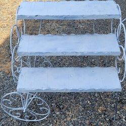 Vintage Metal Plant Stand Cart