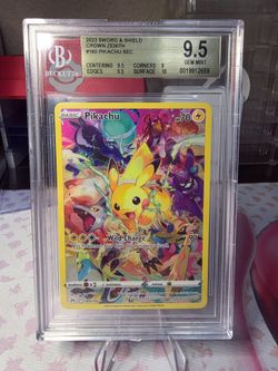 Vendor Sale: BGS 9.5 Gem Mint Pokemon Slab Crown Zenith #160 Pikachu