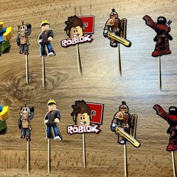 Boys Roblox Themed Cupcake Toppers Lot Of 12