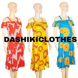 Off The Shoulder Dress Women’s Sundress Women’s Midi Dress Printed Dress Beach Dress One Size Different Colors 