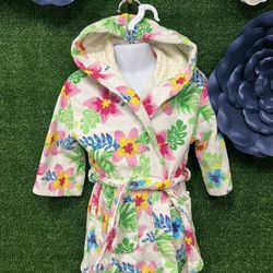 Nautica Floral Xs (3/4) Toddler Girls Robe  