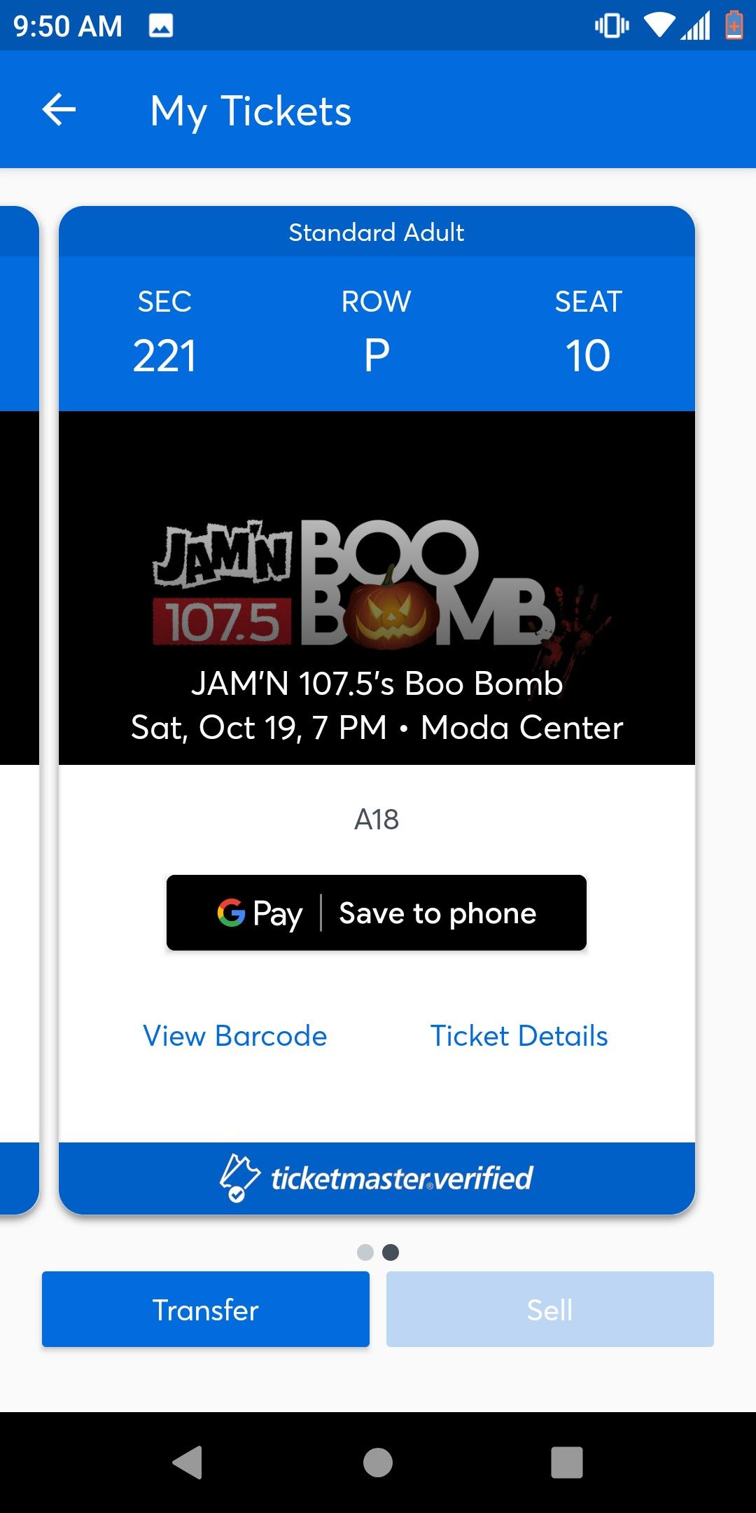 BOO BOMB TICKETS 10/19/2019