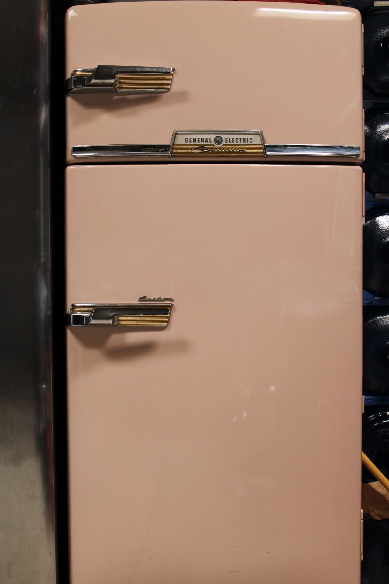 Vintage 1950s Pink General Electric Fridge