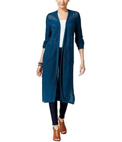 Style &co womens textured Duster cardigan sweater size L