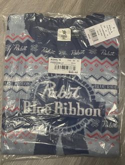 Pabst Blue Ribbon Ugly Christmas Sweater Beer Milwaukee PBR MEDIUM