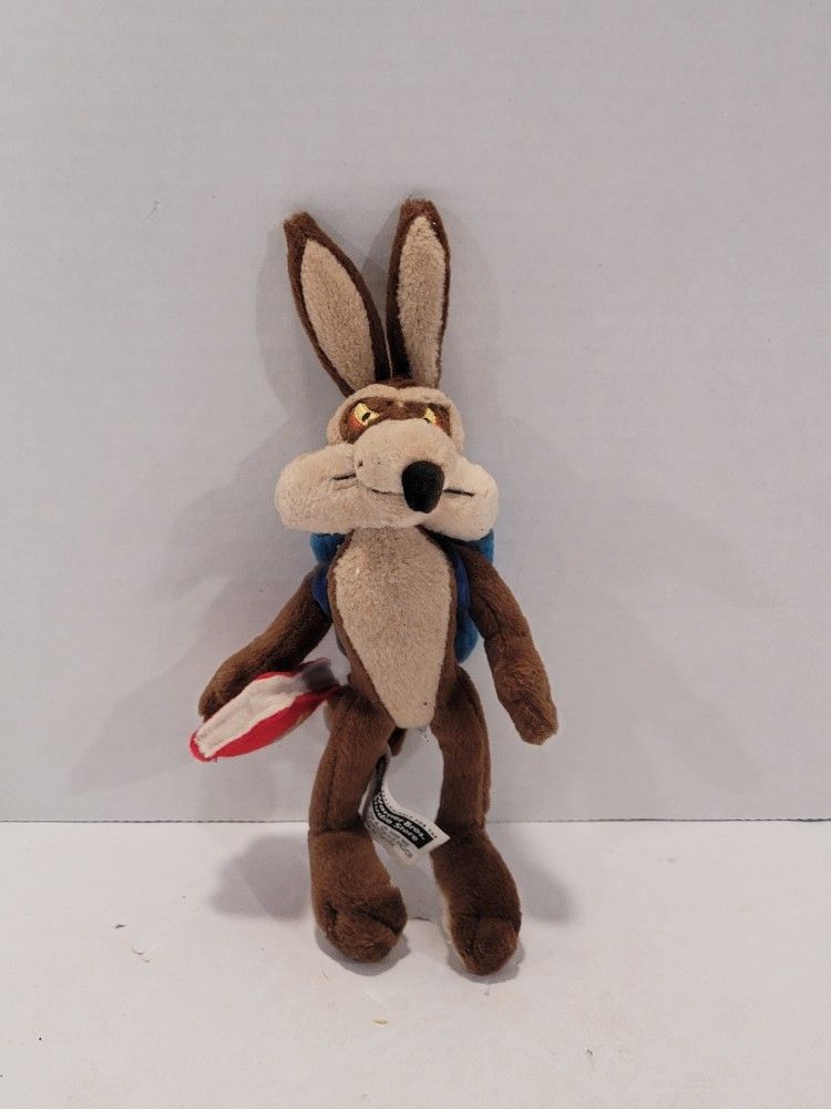Vintage Looney Tunes Warner Bros WB 1999 Bean Bag Plush Wile E Coyote 8"
