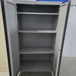 Gray Sturdy  Metal Storage Cabinet With 2Keys