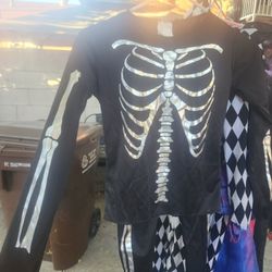 Halloween Costume Skeleton 2 Piece Child Size M
