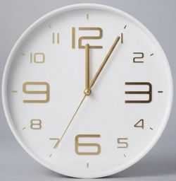 New Wall Clock - White & Gold