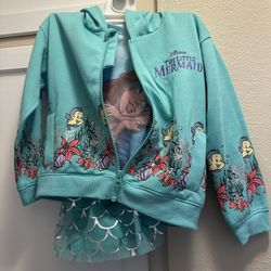 Little Mermaid Ariel 3 Piece Outfit Girls Size 6