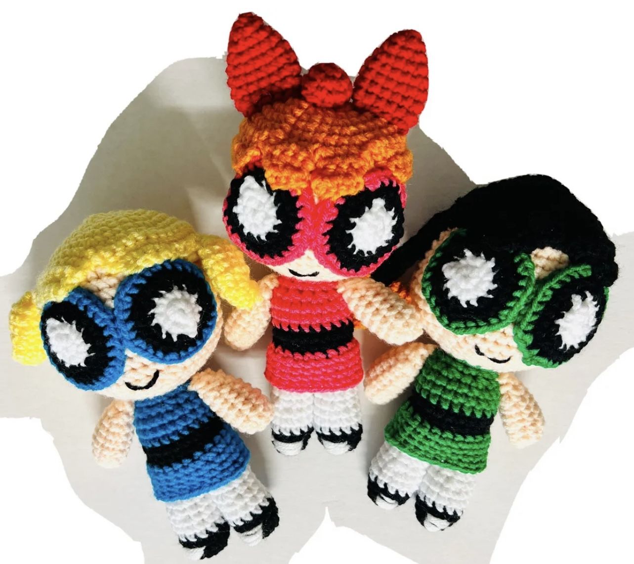 Powerpuff girls Bubbles Buttercup figure Crochet Doll PLUSH STuff Amigurumi TOY