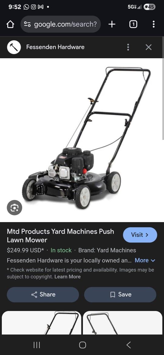 Push Mower YARD MACHINES