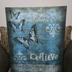 Believe Butterfly Canvas Frame