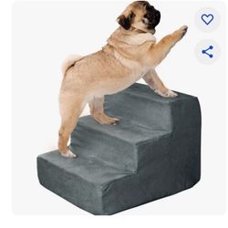 Pet Adobe High Density Foam Dog & Cat Steps, Gray, 3 Step Pet Ladder Ramp Senior Arthritis