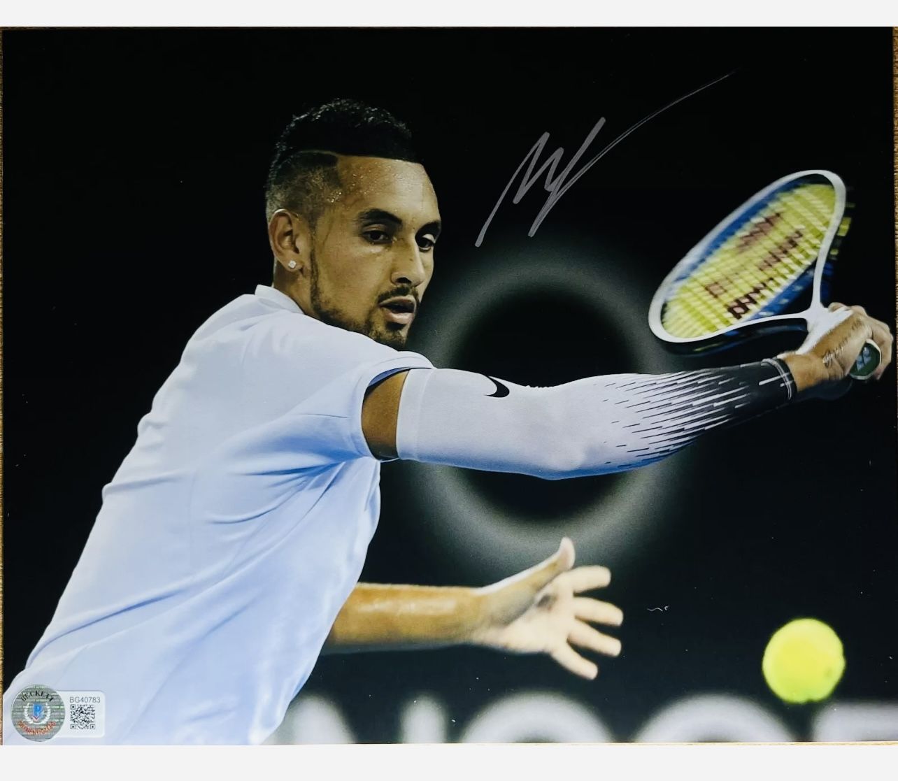 BAS COA NICK KYRGIOS SIGNED 8x10 TENNIS PHOTO