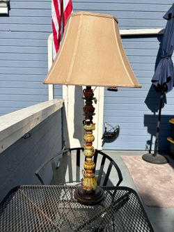Vintage Stacked Teapot & Teacup Table Lamp with Shade
