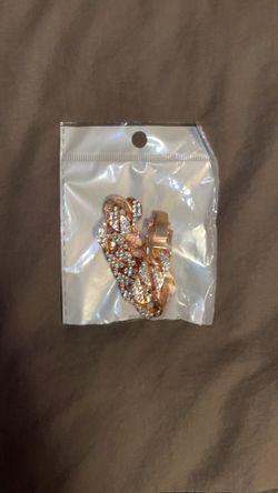 Rose Gold Cuban Bracelet, with Engraved Diamonds Women sized. (Unopened)