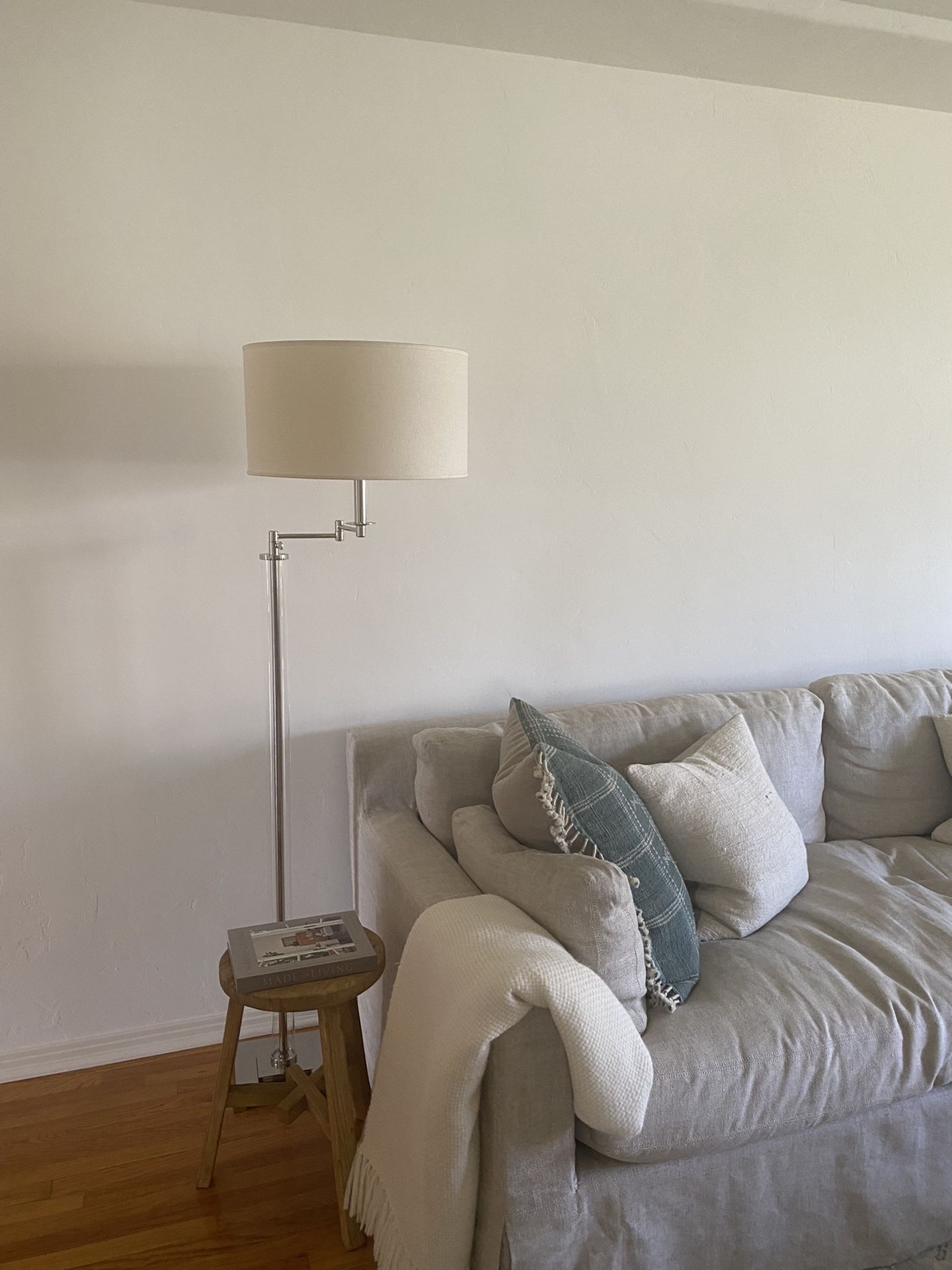 Restoration Hardware French Column Glass Swing-Arm Floor Lamp