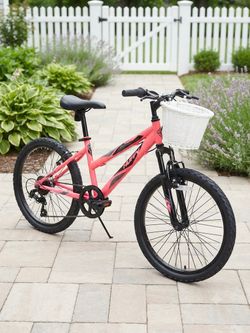 Huffy Stone Mountain 20" Girls Mountain Bike - Solar Flare (6-Speed) w/ basket