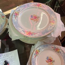 Set Of 8 Dinner, 8soup, 2 Oval, 1 Round Covered Server, 1 Round Server. Etc  About 52 Pieces 