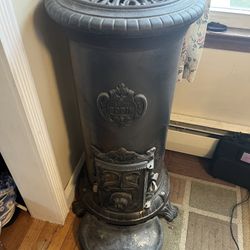 A M Godin Ornate Cast Iron Wood Coal Stove  Parlor Petite Made In France Incredible Condition
