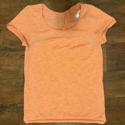 Gap Fit Breathe Shirt Womens XL Short Sleeve Activewear Stretch Peach