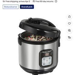 Hamilton Beach 8 Cup Rice Cooker & Food Steamer with Steam & Rinse Basket, Stainless Steel