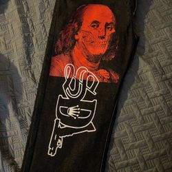 SDL charcoal Red Benji Skull Pats