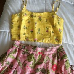 Spring And Summer 2 Piece Set - Skirt S , Top Xs 