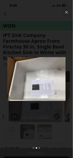 IPT Sink Company Farmhouse Fireclay 30in Single Bowl Kitchen Sink White