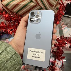 Blue iPhone 13 Pro Max Unlocked Cash Or $10 Down 