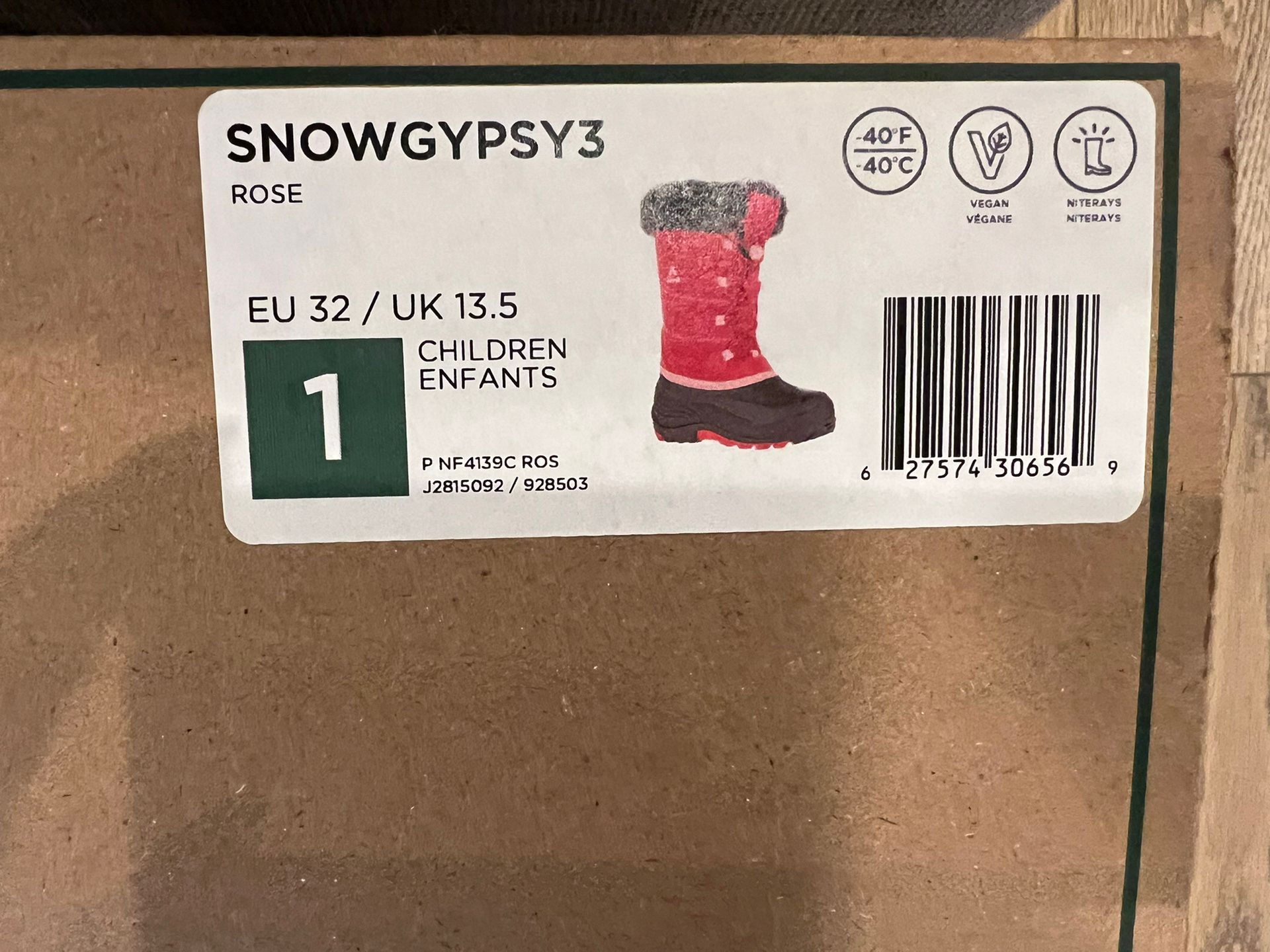 Kamik Snow Boots Kids Girls Pink Size 1 Retail $69