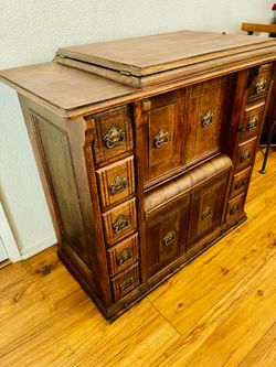 Antique parlor cabinet dessert table early century