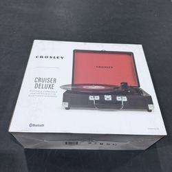 NIB Crosley Cruiser Deluxe 3-Speed Turntable Record Player CR8005DBK Vintage MCM