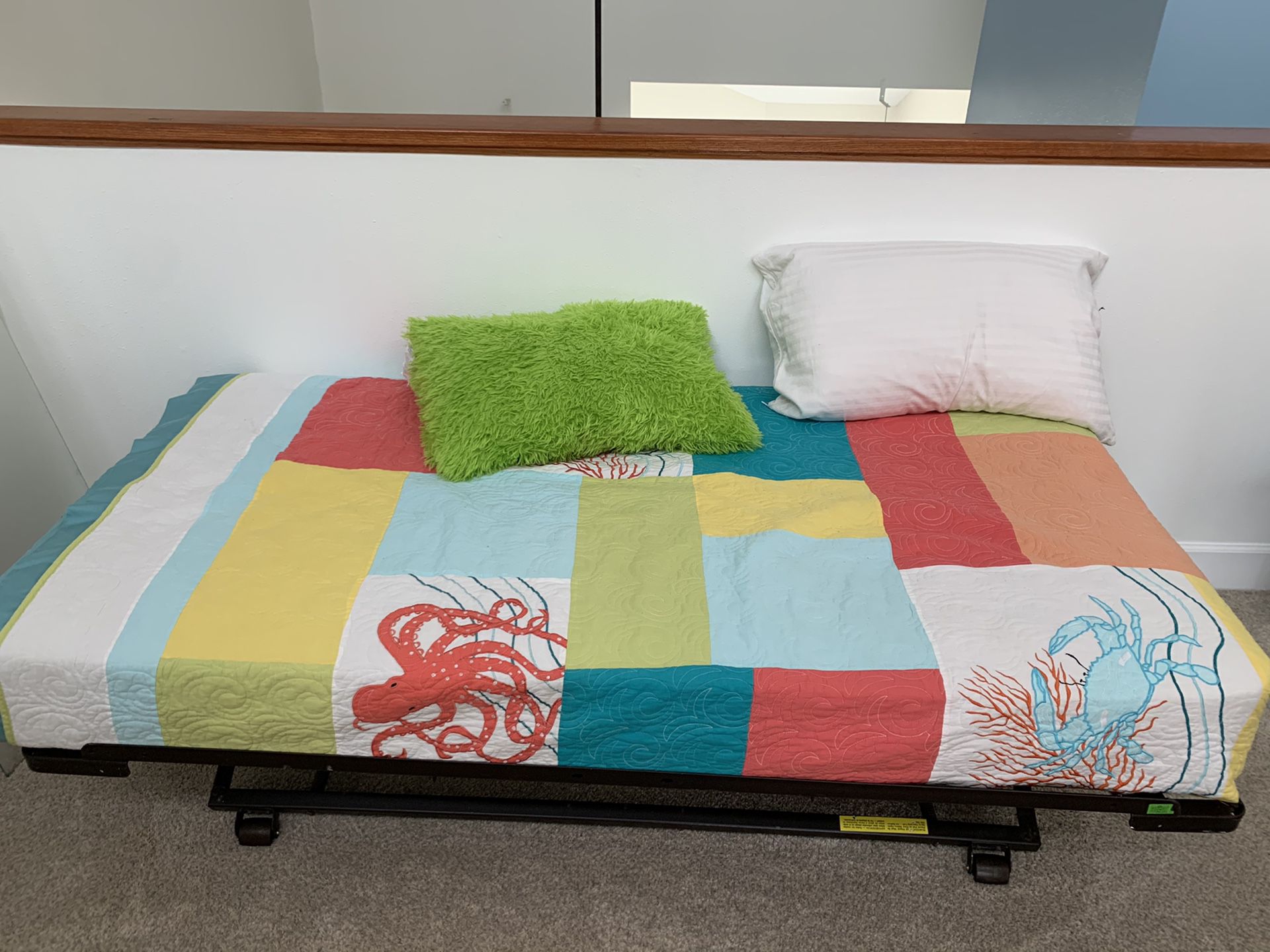 Twin bed mattress on Frame