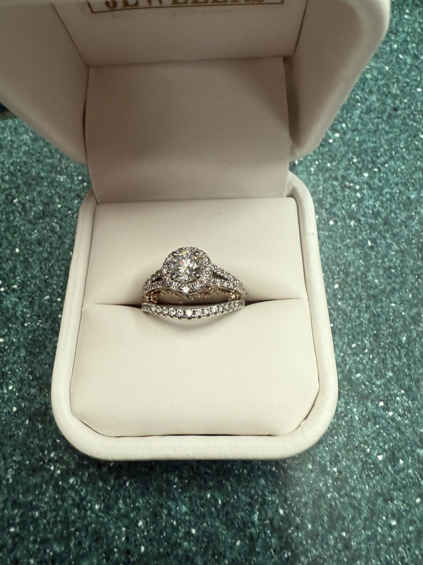 14k White Gold With Rose Gold Accent