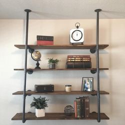 Industrial Pipe Shelf Brackets – Wall Mount, 2-Piece Set
