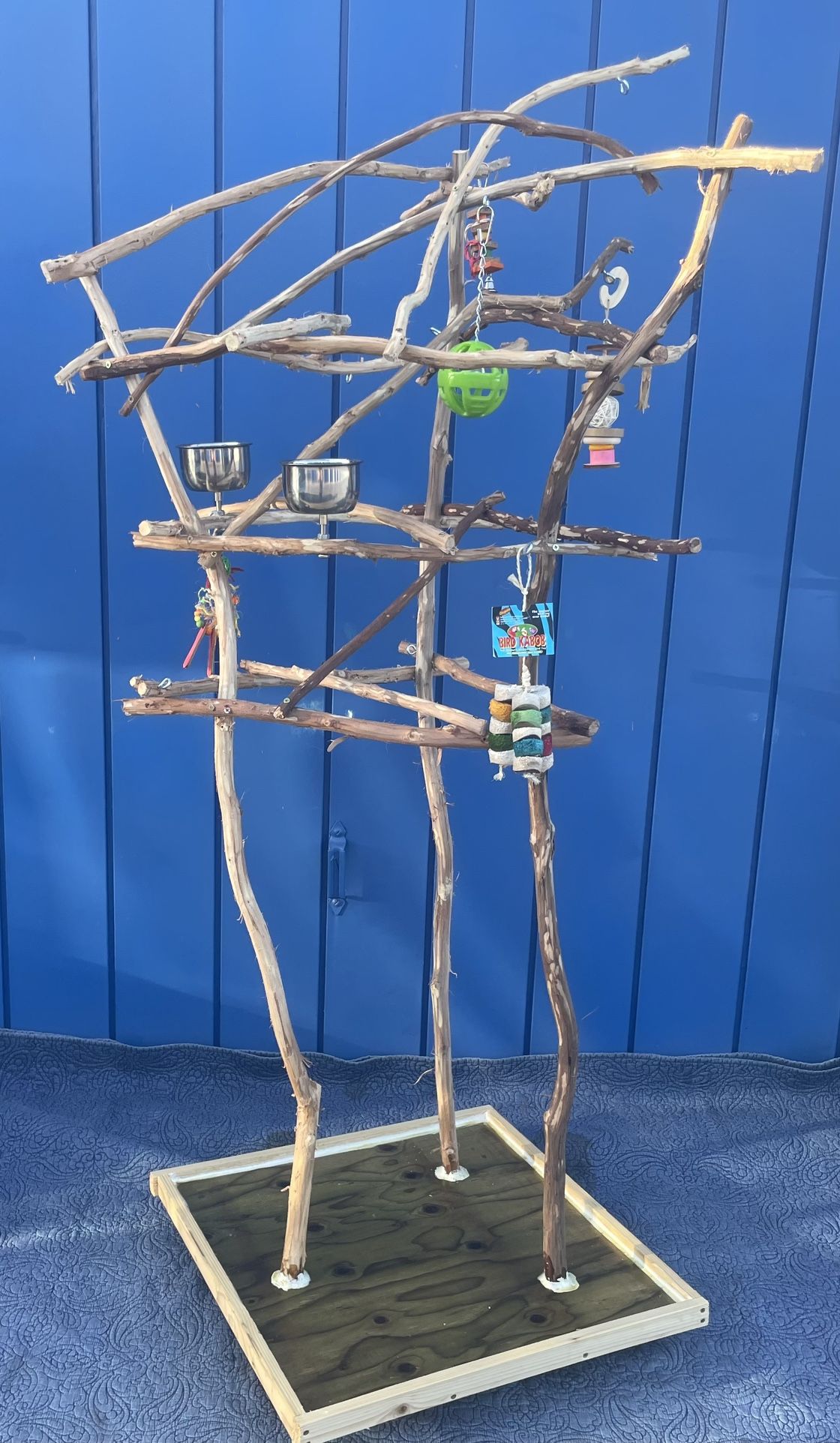 Parrot Perch Tree - Custom Made, Hard Durable Ribbon , Lots Of Birdee Fun … 👍🏼